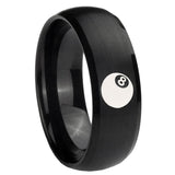 8mm 8 Ball Dome Brush Black Tungsten Carbide Men's Engagement Ring