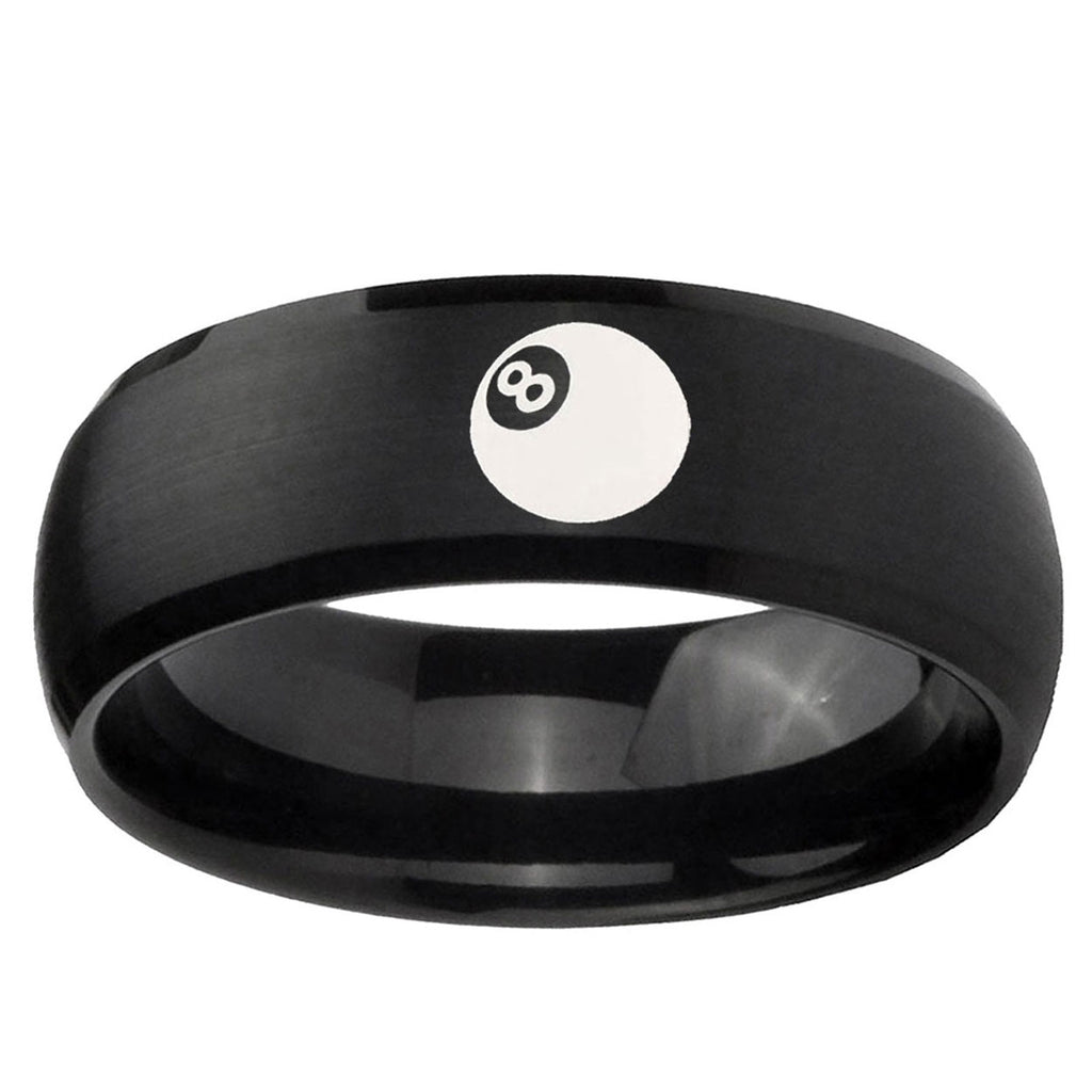 5MM8 Ball Dome Brush Black Tungsten Men's Engagement Ring
