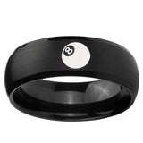 5, 8mm 8 Ball Dome Brush Black Tungsten Ring