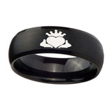 8mm-Claddagh-Design-Dome-Brush-Black-Tungsten-Carbide-Mens-Anniversary-Ring