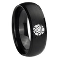 8MM Iron Man Art Reactor Dome Matte Black Bands Silver