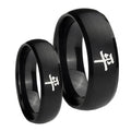 Kanji Peace Dome Brush Black Tungsten His and Hers