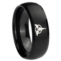 10mm Klingon Dome Brush Black Tungsten Carbide Men's Wedding Ring