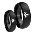 Klingon Dome Brush Black Tungsten His and Hers