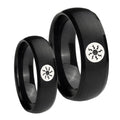 Magic The GatheRing Dome Brush Black Tungsten Bridal Band Set