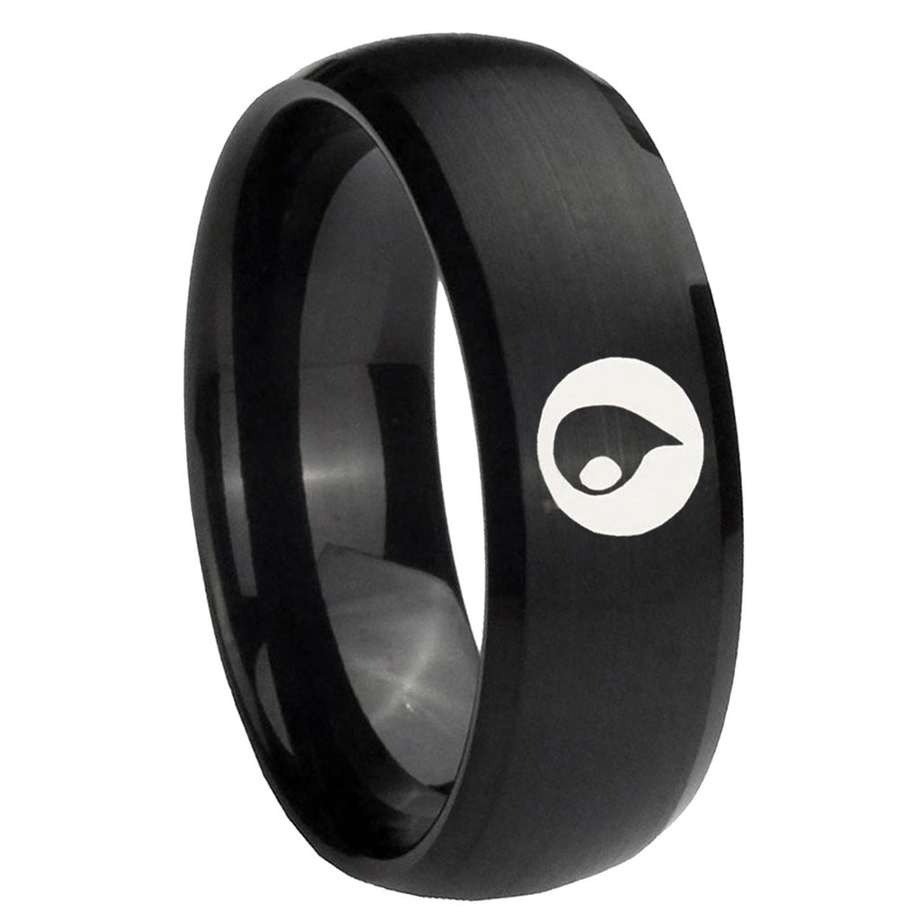 8MM Magic Gathering Dome Brush Black Tungsten Promised Ring