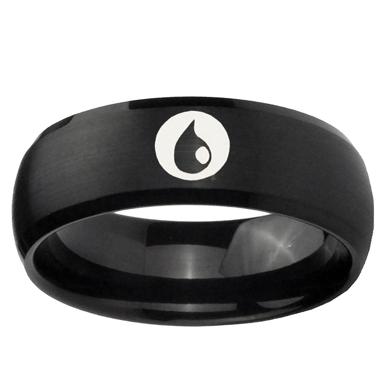 5MMMagic Gathering Dome Brush Black Tungsten Promised Ring