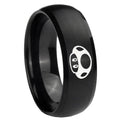 10mm Mario Mushroom Dome Brush Black Tungsten Carbide Rings for Men