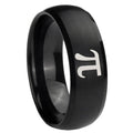 10mm Math Pi Dome Brush Black Tungsten Carbide Personalized Ring