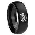 10mm Metroid Dome Brush Black Tungsten Carbide Men's Wedding Band