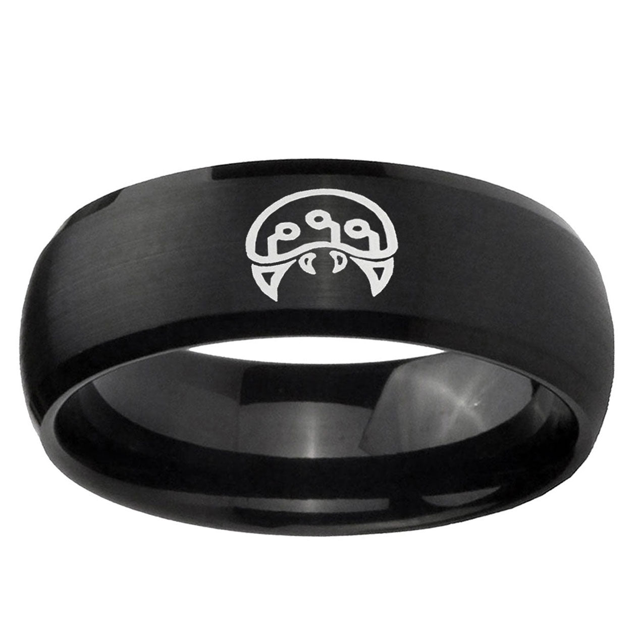 10mm Metroid Dome Brush Black Tungsten Ring