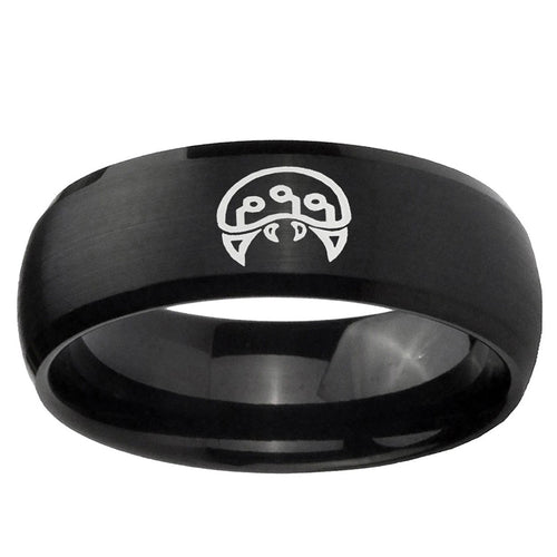 10mm Metroid Dome Brush Black Tungsten Ring