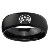 5, 8mm Metroid Dome Brush Black Tungsten Ring