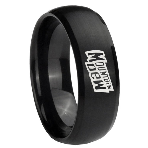 10mm Mountain Dew Dome Brush Black Tungsten Carbide Engagement Ring