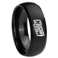 8MM Mountain Dew Dome Brush Black Tungsten Wedding Bands Ring