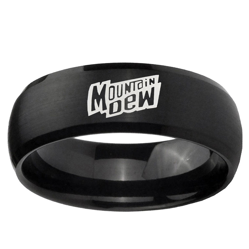 5MMMountain Dew Dome Brush Black Tungsten Wedding Bands Ring