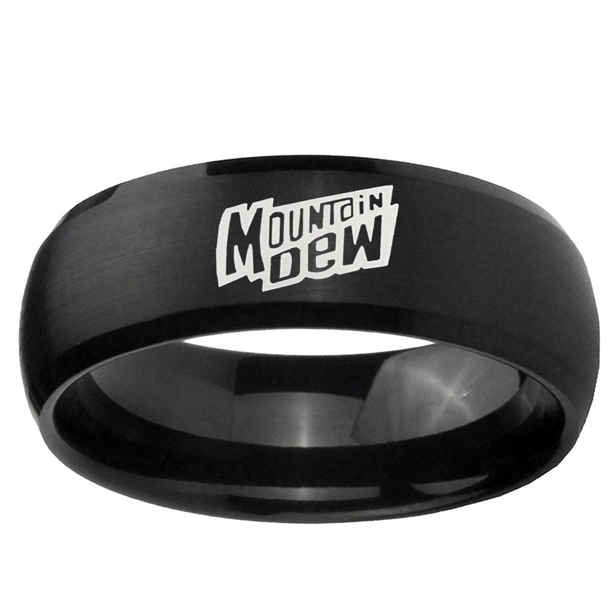 5MMMountain Dew Dome Brush Black Tungsten Wedding Bands Ring