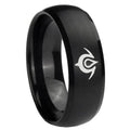 10mm Naga Dome Brush Black Tungsten Carbide Men's Wedding Band