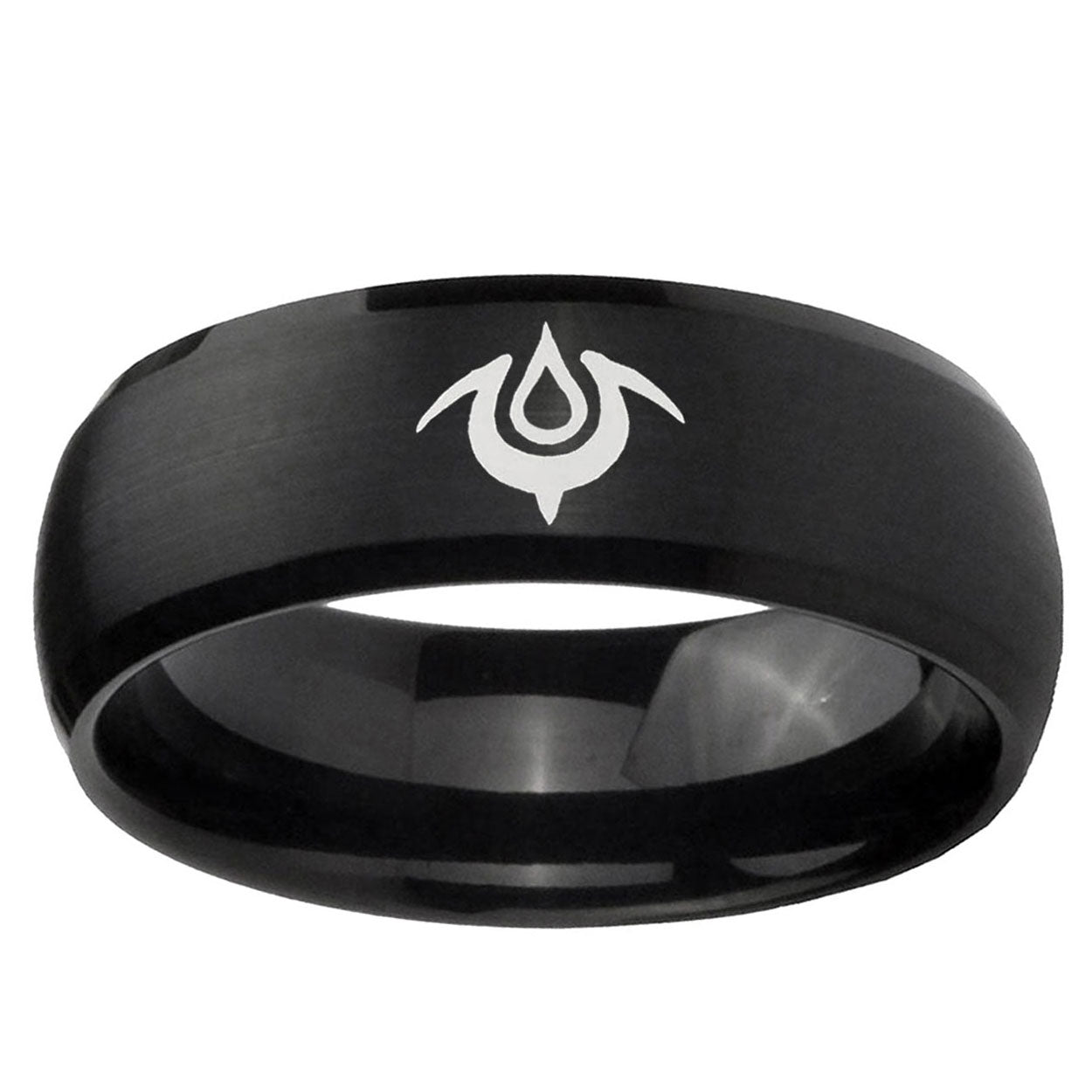 5MMNaga Dome Brush Black Tungsten Carbide Men's Wedding Band