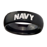 8mm-Navy-Dome-Brush-Black-Tungsten-Carbide-Wedding-Bands-Ring