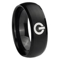 8MM Power Dome Brush Black Tungsten Wedding Engagement Ring