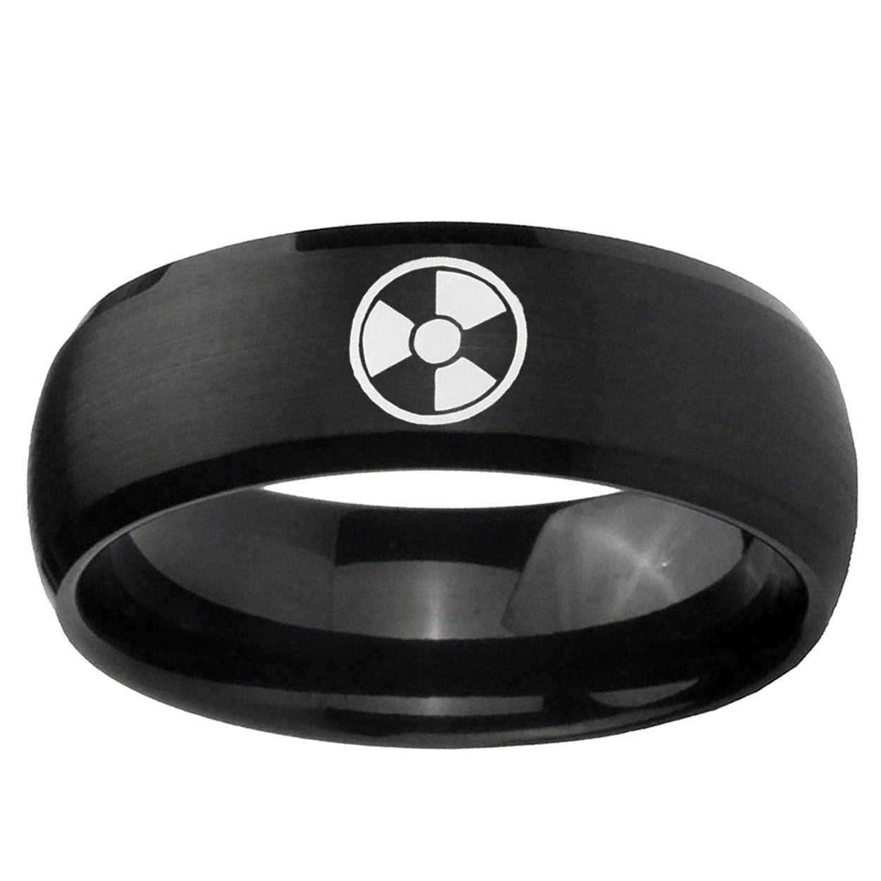 5MMRadiation Dome Brush Black Tungsten Wedding Ring