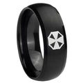 8MM Resident Evil Dome Brush Black Tungsten Men's Ring