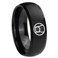 8MM Red Lantern Dome Matte Black Silver Wedding Bands For Him