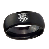 10mm-Lion-Dome-Brush-Black-Tungsten-Carbide-Men's-Engagement-Band