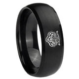 10mm Lion Dome Brush Black Tungsten Carbide Men's Engagement Band