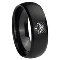 10mm Wolf Dome Brush Black Tungsten Carbide Men's Engagement Band