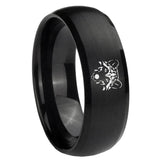 8mm Wolf Dome Brush Black Tungsten Carbide Engagement Ring