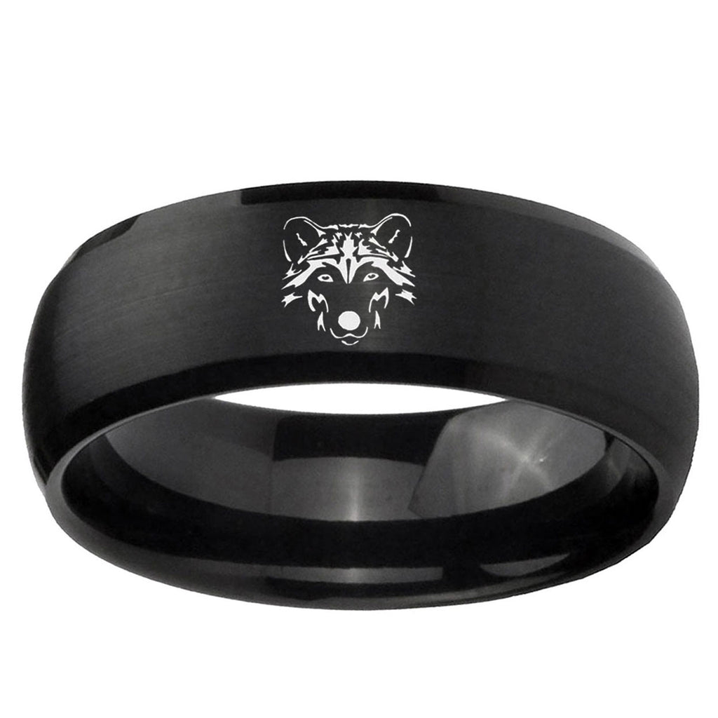 5MMWolf Dome Brush Black Tungsten Carbide Engagement Ring