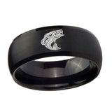 10mm-Fishing-Dome-Brush-Black-Tungsten-Carbide-Men's-Engagement-Band