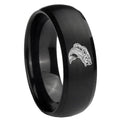 10mm Fishing Dome Brush Black Tungsten Carbide Men's Engagement Band