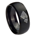 10mm-Game-Of-Thrones-House-Stark-Direwolf-Dome-Brush-Black-Tungsten-Carbide-Men's-Engagement-Band