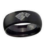 10mm-Game-Of-Thrones-House-Stark-Direwolf-Dome-Brush-Black-Tungsten-Carbide-Men's-Engagement-Band