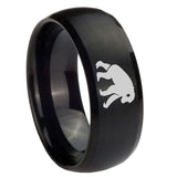 10mm-Chimpanzee-Dome-Brush-Black-Tungsten-Carbide-Men's-Engagement-Band