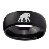 10mm-Chimpanzee-Dome-Brush-Black-Tungsten-Carbide-Men's-Engagement-Band