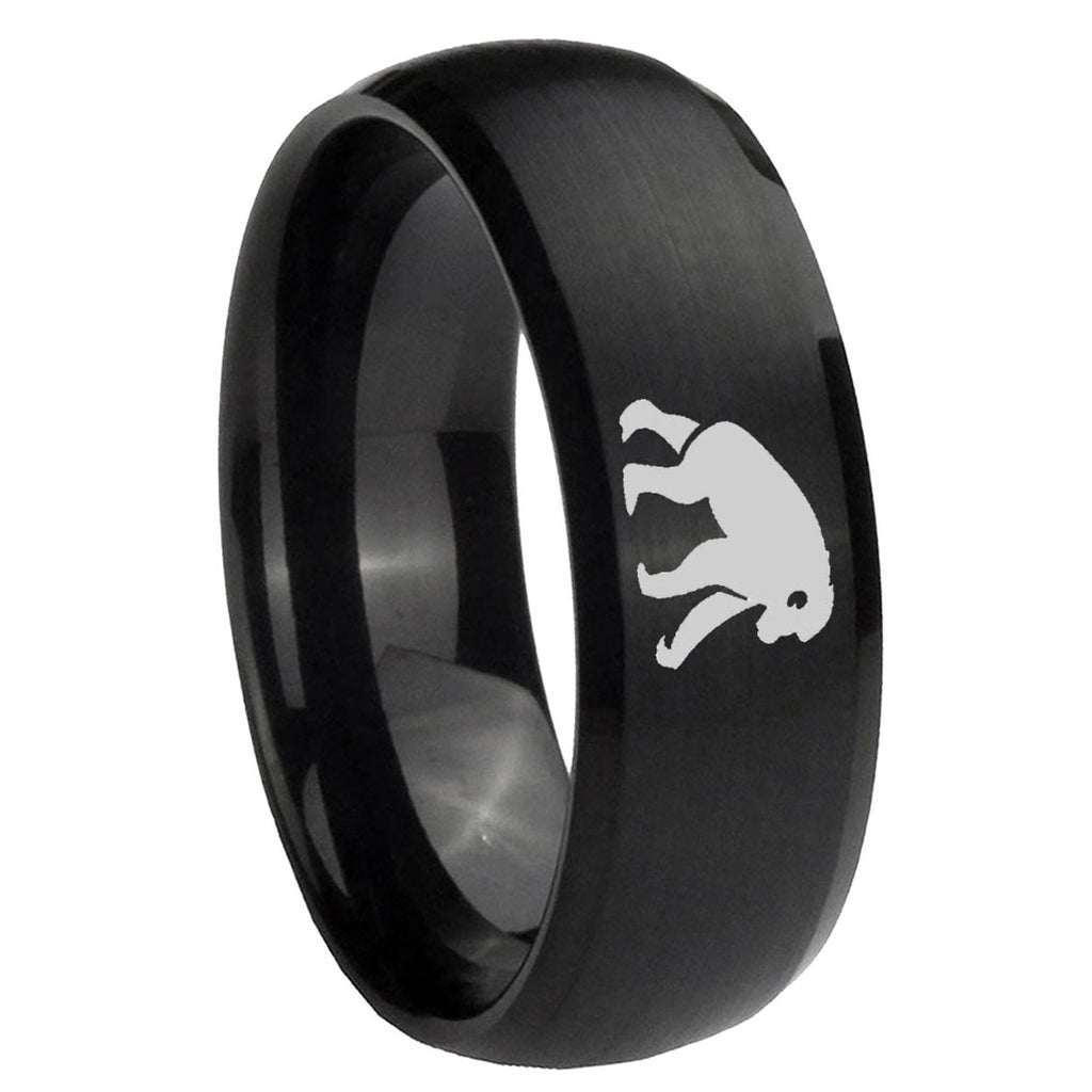 10mm Chimpanzee Dome Brush Black Tungsten Carbide Men's Engagement Band