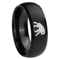 10mm Chimpanzee Dome Brush Black Tungsten Carbide Men's Engagement Band