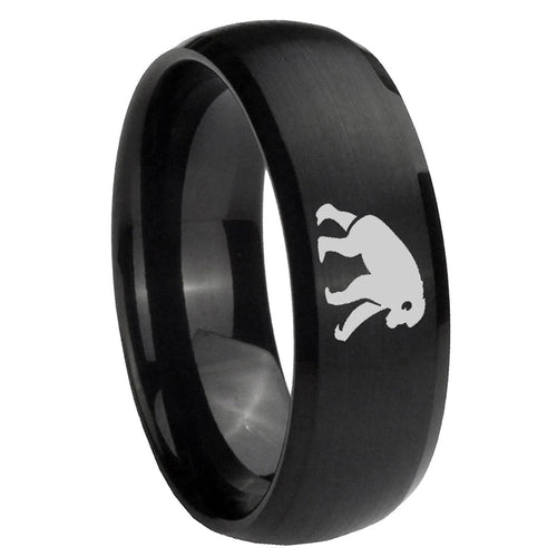 10mm Chimpanzee Dome Brush Black Tungsten Carbide Men's Engagement Band