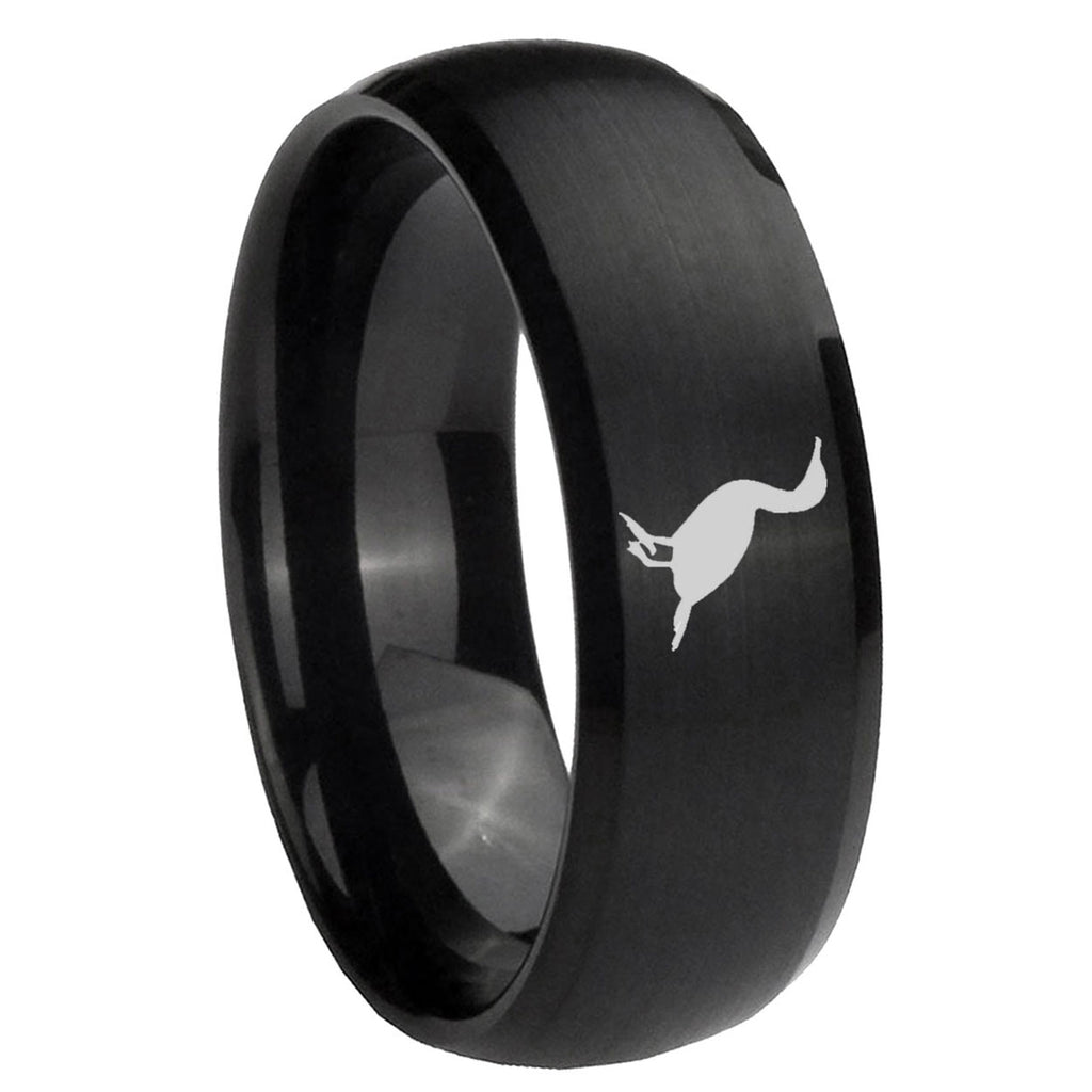 10mm Cormorant Dome Brush Black Tungsten Carbide Men's Engagement Band
