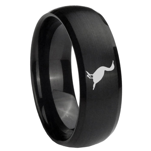 10mm Cormorant Dome Brush Black Tungsten Carbide Men's Engagement Band