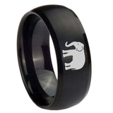 10mm-Elephant-Dome-Brush-Black-Tungsten-Carbide-Men's-Engagement-Band
