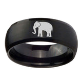 10mm-Elephant-Dome-Brush-Black-Tungsten-Carbide-Men's-Engagement-Band