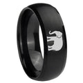 10mm Elephant Dome Brush Black Tungsten Carbide Men's Engagement Band