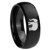 8mm Elephant Dome Brush Black Tungsten Carbide Engagement Ring