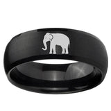 5, 8mm Elephant Dome Brush Black Tungsten Ring