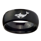 10mm-Keller-Whale-Dome-Brush-Black-Tungsten-Carbide-Men's-Engagement-Band